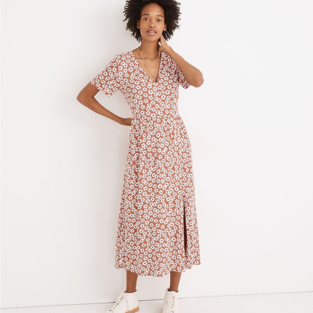 Like New Madewell Clara Midi Dress in Falling Daisies, Sizes XS, S